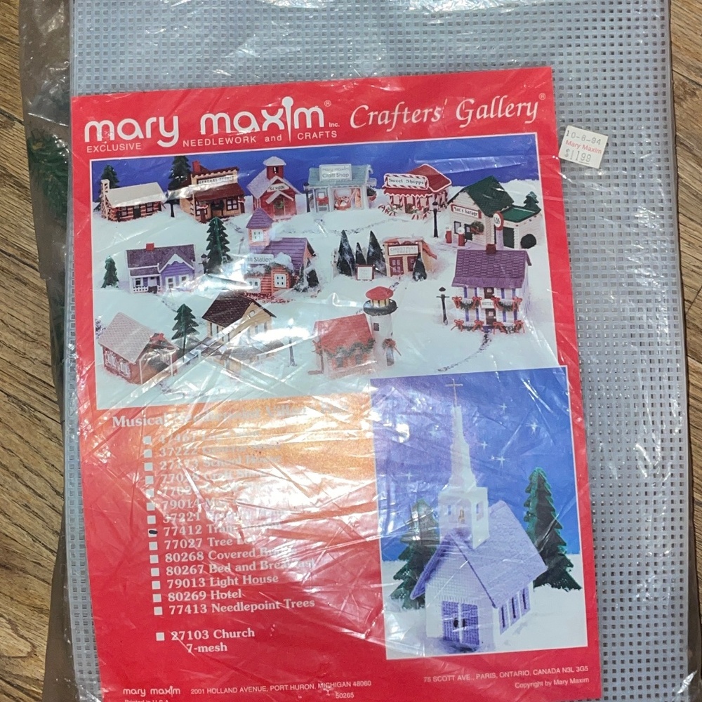 Mary Maxim Musical Needlepoint Village Kit-Train Station